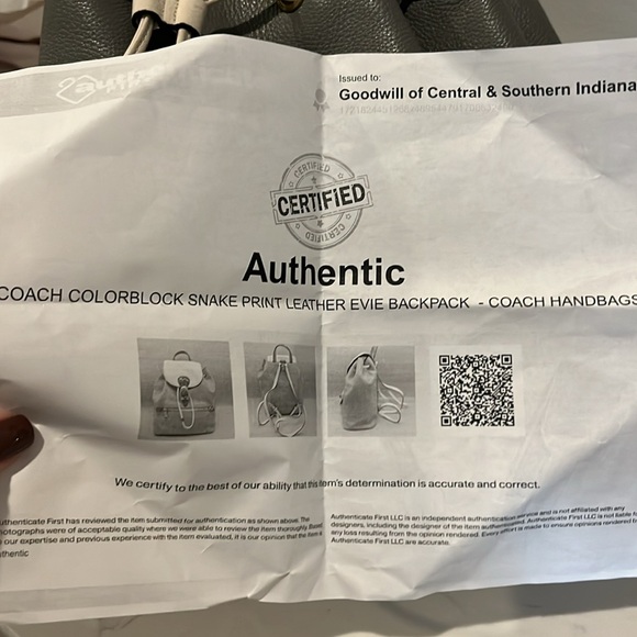 COACH Colorblock Snake Print Leather Evie backpack EUC - Picture 12 of 13